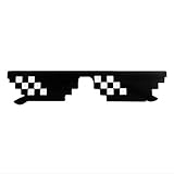 Ba30DEllylelly Mosaik Pixel Brille Sonnenbrille Codierte Sonnenbrille Geburtstagsgeschenk Bühnenperformance Tragbare Brille