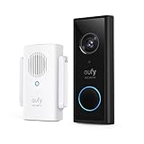 eufy Security Video Doorbell 2K HD Kabellose Sicherheitskamera mit Türklingel & Türglocke, Akkubetrieben, K.I. Personenerkennung mit AI, Beidseitige Audiofunktion, Mühelose Installation