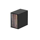Glorious Record Box black 55 - bis zu 55 Platten im 12''-Format, problemlos stapelbar, schwarzes Shrink-Wrap Finish, schwarz