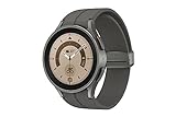 Samsung Galaxy Watch5 Pro, Runde Bluetooth Smartwatch, Wear OS, Outdoor-Fitnessuhr, Fitness-Tracker, 45 mm, Titanium (Deutche Version)