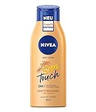 NIVEA Sun Touch Body Lotion (400 ml), Pflegelotion mit sanftem Bräunungseffekt ohne Streifen, feuchtigkeitsspendende Körpercreme mit Ginkgo-Extrakt und Traubenkernöl