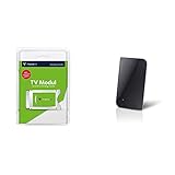 freenet TV 89001 CI+ TV Modul für Antenne DVB-T2 HD & Oehlbach Scope Vision DVB-T2 HD Antenne - Digitale Zimmerantenne - USB Strom - Aktiv DVB-T-Verstärker - Innenantenne, Testsieger - Schwarz