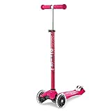 Micro Mobility Maxi Micro Deluxe LED aus Polyurethan in der Farbe Pink, Altersgruppe: 5-12 Jahre, MMD077