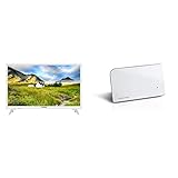 TELEFUNKEN XH24J101-W 60 cm / 24 Zoll Fernseher[Modelljahr 2021] & Oehlbach Scope Vision DVB-T2 HD Antenne - Digitale Zimmerantenne - USB Strom - Aktiv DVB-T-Verstärker - Innenantenne- Weiß