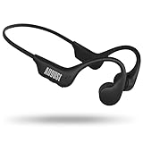 Knochenschall Kopfhörer Bluetooth 5.3-August EP400-Knochenleitungs-Kopfhörer mit Schutzklasse IP68 (staub u. wasserdicht) 16GB MP3-Speicher Mikrofon – Open-Ear Kopfhörer-Laufzeit 10h für Sport-Schwarz