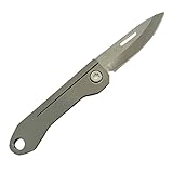 VAKON - Messer mit Titan-Grif als Schlüsselanhänger, Minimesser, Taschenmesser klein, Faltmesser Outdoor aus Titanium EDC, Klappmesser für Schlüsselring