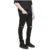 Qinvern Herren Trendy Hole Slim Fit Stretch Bequeme Jeans Straight All-Match Hübsche Denimhose im Commuter-Stil 33