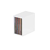 Glorious Record Box white 55 - bis zu 55 Platten im 12' Format, problemlos stapelbar, optisch abgestimmt, Lieferung ohne Dekoration, weiß