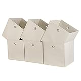 6er Set Aufbewahrungsbox faltbar Ordnungsbox Faltbox Stoff für Regale und Schubladen 30x30x30cm Beige