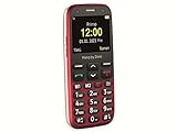 Primo 368 by Doro GSM Mobiltelefon mit großem Farbdisplay, Fallsensor, Taschenlampe, FM-Radio, Kalender, inkl. Tischladestation, 360086, rot