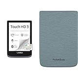 PocketBook e-Book Reader 'Touch HD 3' (16 GB Speicher; 15,24 cm (6 Zoll) E-Ink Carta Display; SMARTlight; Wi-Fi; Bluetooth) - Metallic Grey & Cover Shell für Touch HD 3, Touch Lux 4, Basic Lux 2, Blue