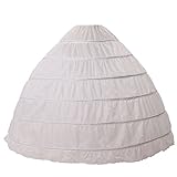 BEAUTELICATE Petticoat Reifrock Unterröcke Damen Lang Fur Brautkleid Hochzeitskleid Vintage Crinoline Underskirt., Weiß, Einheitsgröße