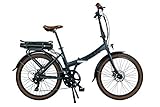 Blaupunkt Unisex – Erwachsene Frida 500 | Falt-E-Bike, Designbike, Klapprad, Lava-Grau matt, 24 inches
