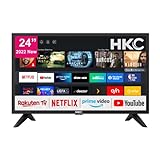 HKC HV24H1 Fernseher 24 Zoll (60 cm) Smart TV mit Netflix, Prime Video, Rakuten TV, DAZN, YouTube, UVM, WiFi, Triple-Tuner DVB-T2 / S2 / C, Dolby Audio