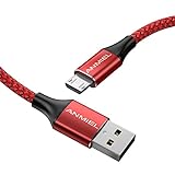 ANMIEL Micro USB Kabel 3M 2.4A Android Schnellladekabel Micro Datenladekabel Nylon USB Ladekabel für Samsung Galaxy S7 S6 S5 J7,Huawei, Sony,LG,Kindle Fire,Fire HD Tablets,PS4,Nexus,HTC,Nokia