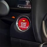 M.JVisun Kohlefaser Ein Knopf Start Taste Deckel Trimmen für Mazda, Zündung Schalter Aufkleber für Mazda 3 Axela für Mazda 6 Atenza CX-3 CX-4 CX-5 CX-8 MX-5 - Rot