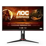 AOC Gaming 27G2SU - 27 Zoll FHD Monitor, 165 Hz, 1ms, FreeSync Premium (1920x1080, VGA, HDMI, DisplayPort, USB Hub) schwarz/rot