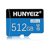 512 GB Micro-SD-Karte mit Adapter Hochgeschwindigkeits-Speicherkarte der Klasse 10 für Android-Smartphones, Digitalkameras, Tablets, Überwachung und Drohne