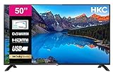 HKC 50D1 Fernseher 50 Zoll (TV 127 cm), Dolby Audio, LED, Triple Tuner DVB-C / T2 / S2, CI+, HDMI, Mediaplayer per USB, digitaler Audioausgang, incl. Hotelmodus