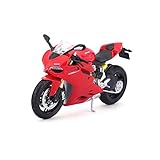 Bauer Spielwaren 2049741 Ducati 1199 Panigale: Originalgetreues Motorradmodell im Maßstab 1:12, mit Federung und Seitenständer, spezielles Ducati-Rot (5-11108)