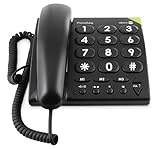 Doro 380001 PhoneEasy 311c Schnurgebundenes Großtastentelefon mit optischer Anrufsignalisierung schwarz