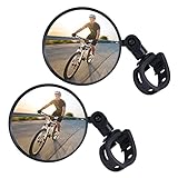 Flintronic Fahrradspiegel, 2 Stück 360°Drehbar Konvexspiegel Fahrradspiegel Rückspiegel, Universal Sicherer Rückspiegel für 15-35mm, Fahrradlenker End Spiegel für Fahrrad, Mountainbikes, Rennräder
