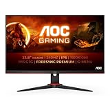 AOC Gaming 24G2ZE - 24 Zoll FHD Monitor, 240 Hz, 0,5ms, FreeSync Premium (1920x1080, HDMI, DisplayPort) schwarz/rot