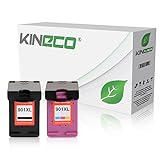2 Kineco Tintenpatronen kompatibel mit HP 901 XL 2er-Pack für OfficeJet 4500 J4580 J4680 - Schwarz 20 ml, Color 21 ml