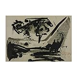 Asger Jorn Berühmtes Ölgemälde „The Black Flight“ Reproduktion. Leinwand-Wandkunstbilder, LeinwandGemälde, Druck auf Gemälde, 50 x 73 cm (20 x 29 Zoll), rahmenlos