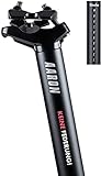 AARON Post Sattelstütze mit 27,2 mm Durchmesser - Aluminium Sattelrohr mit 350 mm Länge - Stütze für Cityrad, Trekkingrad, Tourenrad und Mountainbike mit Skala in schwarz
