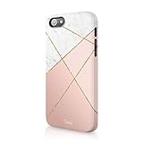 Tirita Kompatibel mit iPhone 5 / 5S / SE 2016 Hartschalenhülle Handyhülle Golden Marble Pink bedruckt Glitzer, kein echter Glitzer, trendiges modisches Geschenk, niedliches Design