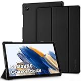 EasyAcc Hülle für Samsung Galaxy Tab A8 2021 SM-X200/X205/X207, Schutzhülle Ultradünne PU Leder mit Standfunktion und Auto Schlaf/Wach Kompatibel mit Glaxy Tab A8 10.5', Schwarz