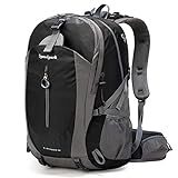 YTL Wasserdichter Wanderrucksack für Herren Damen 40L leichte Outdoor-Tasche Rucksack geeignet für Reisen und Camping, Schwarz（misst 21,3 x 13,8 x 9,1 Zoll）