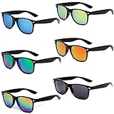 Eyegla 6 Stücke Neon Sonnenbrille Set Unisex Retro 80er Lustige Sonnenbrillen Party für Damen Herren und Kinder
