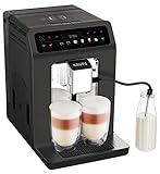 Krups EA895N Kaffeevollautomat mit Milchsystem | Kaffeemaschine | Cappuccino auf Knopfdruck | 12 Getränkespezialitäten | Farbdisplay | Meteor Graphit | 2,3L Wassertank | 1450 Watt