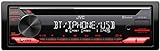 JVC KD-T812BT CD-Receiver mit BT-Freisprecheinrichtung (Alexa built-in, Hochleistungstuner, Soundprozessor, USB, AUX, Spotify Control, 4 x 50 Watt, Tastenbeleuchtung rot)