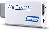 Wii zu HDMI Adapter,Wii Hdmi 1080P/720P Full HD Konverter und 3,5mm Audioausgang Unterstützt alle Wii Display Modi Unterstützt NTSC, 480i, 480p, PAL 576i (White)