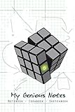 My genious Notes | Notebook | Ideabook | Sketchbook |: Rubiks Cube Cover | artist editon | 120 checkered pages | 6'x9'