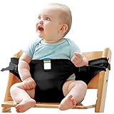Di&Mi baby tragbar Stuhl-Sitzgurt Esszimmerstuhl Sicherheitsgurt Hochstuhl (schwarz)