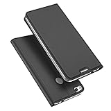 Verco Handyhülle für P8 Lite 2017, Premium Handy Flip Cover für Huawei P8 Lite 2017 Hülle [integr. Magnet] Book Case PU Leder Tasche, Schwarz