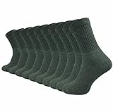 GAWILO 10 Paar stabile Army - Jäger - Freizeit Socken aus strapazierfähiger Baumwolle (43-46, grün)