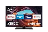 Nokia Smart TV 4300A - 43 Zoll Fernseher (108cm) Android TV (4K UHD, WLAN, HDR, Triple Tuner DVB-C/S2/T2, Google Play Store inkl. Sprachassistent, Netflix, YouTube, Prime Video, Disney+)