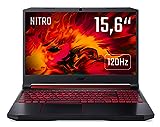 Acer Nitro 5 (AN515-54-73V1) 39,6 cm (15,6 Zoll Full-HD IPS 120 Hz matt) Gaming Laptop (Intel Core i7-9750H, 16 GB RAM, 1.000 GB PCIe SSD, NVIDIA GeForce GTX 1660Ti, Win 10 Home) schwarz/rot