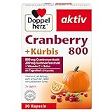 Doppelherz Cranberry + Kürbis – Mit Vitamin C + Selen für den Zellschutz und Immunsystems – 30 Kapseln