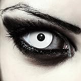 Designlenses Weiße Kontaktlinsen für Halloween-Kostüm als Zombie, Karneval, Fasching & Cosplay - 2x farbige Augenlinsen inkl. Contact Lenses Behälter