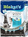 Biokat's Diamond Care MultiCat Fresh mit Duft - Feine Katzenstreu mit Aktivkohle speziell für Mehrkatzen-Haushalte - 1 Sack