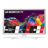 LG 24TN510S- WZ 60 cm (24 Zoll) Smart TV Monitor HD 1366x768 16:9 DVB-T2/C/S2 WLAN Miracast 10W 2X HDMI 1.4 1x USB 2.0 optisch, LAN RJ45 VESA 75x. 75, Weiß