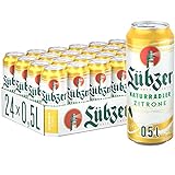 Lübzer Naturradler Zitrone, Radler Dose (24 x 0,5 L), Dosenbier Biermischgetränk - Alster - Bier
