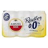 Amstel Radler 0% Citroen/Zitrone (24 x 0,33L Einweg-Dosen) Alkoholfrei- inkl. gratis FiveStar Kugelschreiber