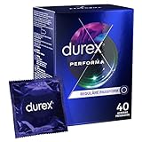 Durex Performa Kondome – Mit 5% benzocainhaltigem Gleitgel zur Desensibilisierung - transparent - länger durchhalten - Großpackung, 40er Pack (1 x 40 Stück)